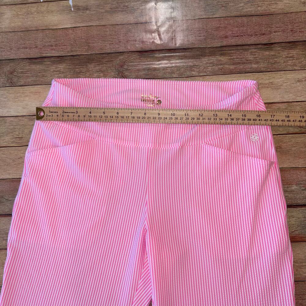 Resort Wear Lilly Pulitzer Luxletic Corso Pant Havana Pink Seersucker Striped 12 - Picture 5 of 10